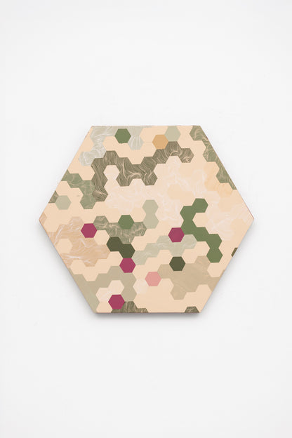 Beige & Sage Tessellation Hexagon (35x30.5cm)