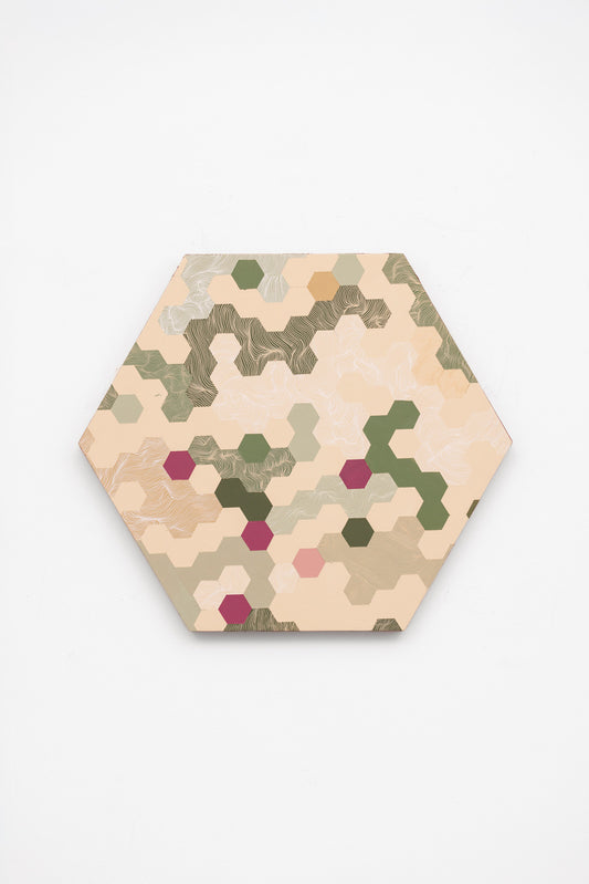 Beige & Sage Tessellation Hexagon (35x30.5cm)
