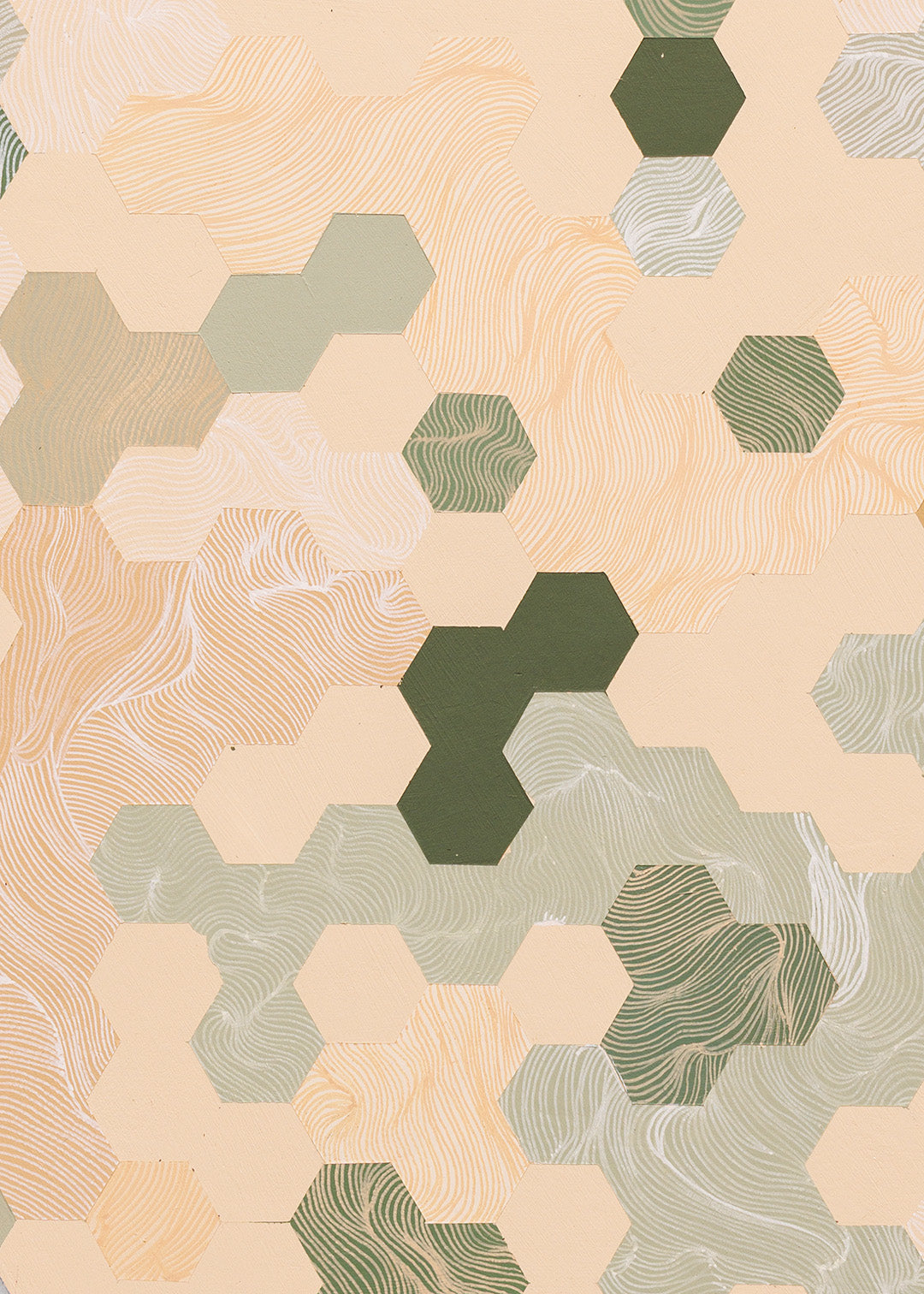 Beige Tessellation Hexagon (35x30.5cm)