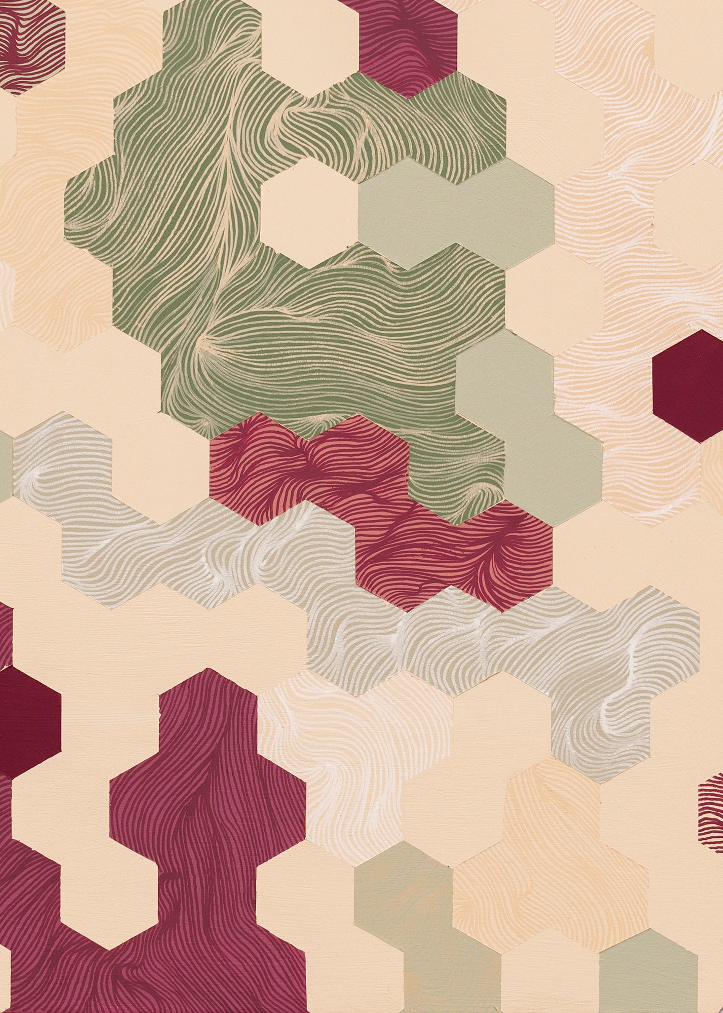 Speckled with Mulberry Tessellation Hexagon (35x30.5cm)