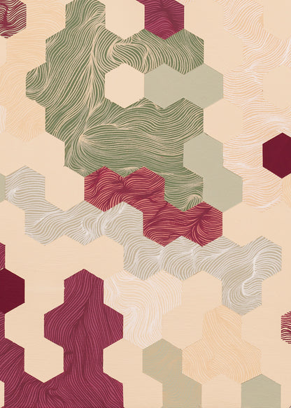Speckled with Mulberry Tessellation Hexagon (35x30.5cm)